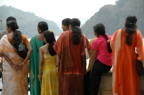 Indiase familie in Periyar, India