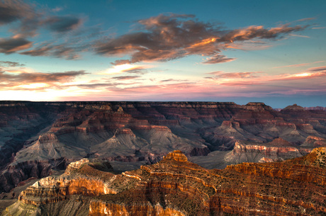 Grand Canyon bij zonsondergang