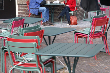 Het terras is open