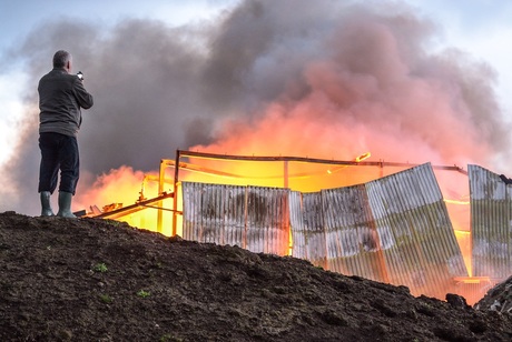 Boer ziet zijn eigen stal uitbranden, toekomst wordt voor hem weg getrokken het en harden werk ongedaan gemaakt