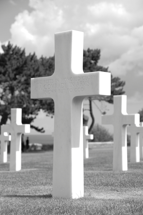 Normandy american cemetery b&w