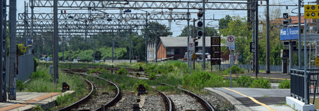 Op een klein stationnetje