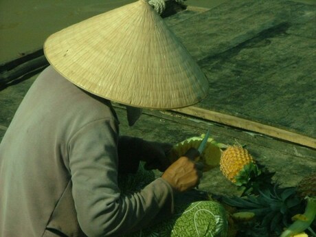 Drijvende markt Mekong vers fruit