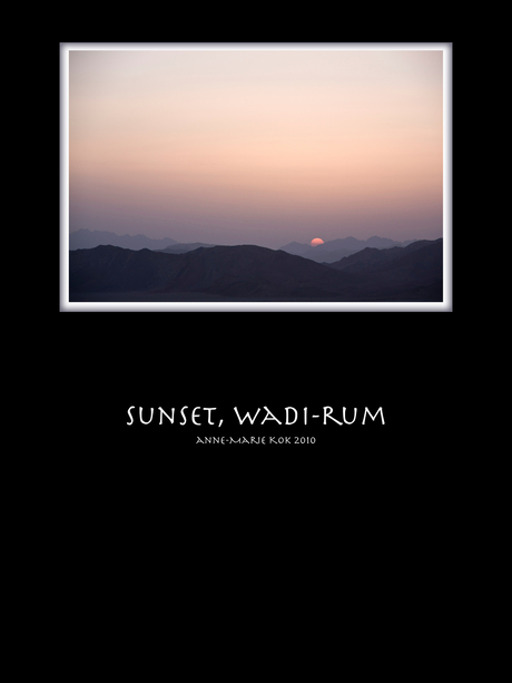 sunset in wadi rum
