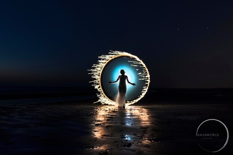 Lightpainting at the beach