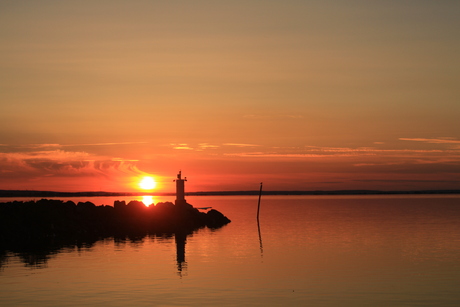 Ondergaande zon in Zweden