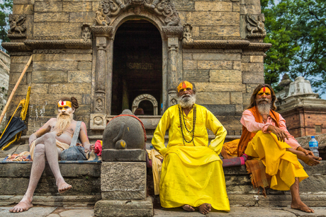 Portret van Sadhoe’s bij de Pashupatinath