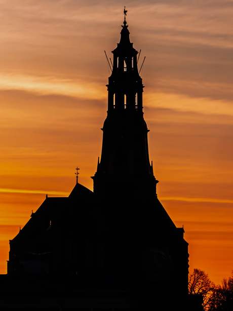 Akerkhof  in het avondlicht 