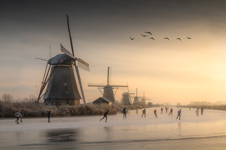 Winter at Kinderdijk