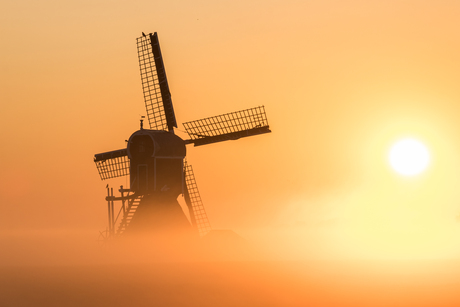 Zonsopkomst Kalkmolen Hoogmade