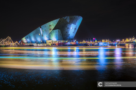 Science museum Nemo at night