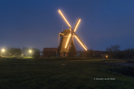 Verlichte molen