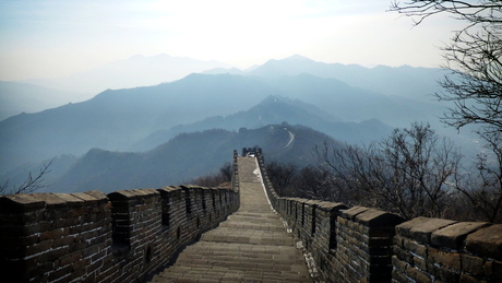 Chinese muur in het ochtendgloren