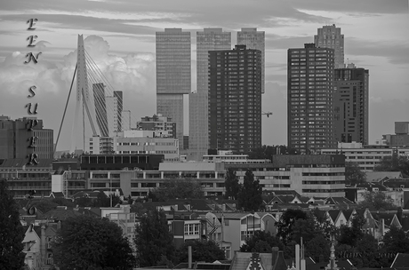 Stukje Rotterdam in zwartwit
