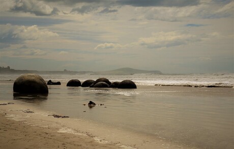 Moeraki Boulders in Nieuw Zeeland