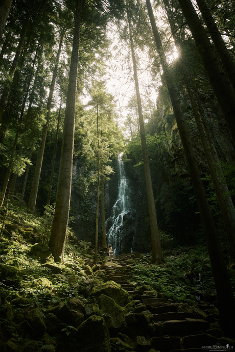 Burchbach waterval in het Zwartewoud, Duitsland. 