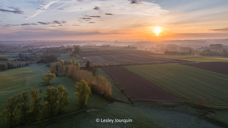 Zonsopgang in de Vlaamse Ardennen