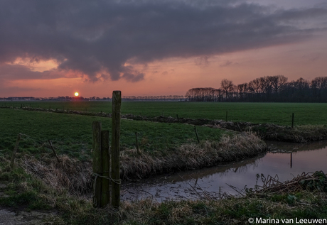 zonsopgang in de polder