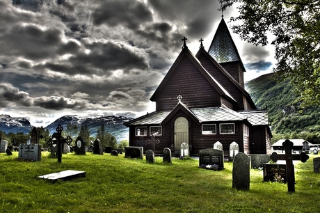 Staafkerk Roldal Noorwegen