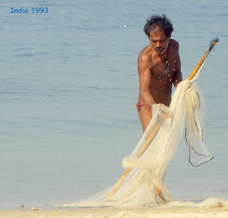 Visser aan de Malabaarse kust (India)