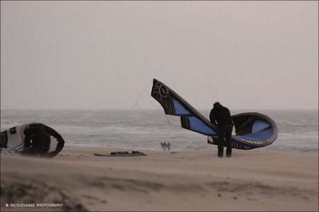 Blowing sand.