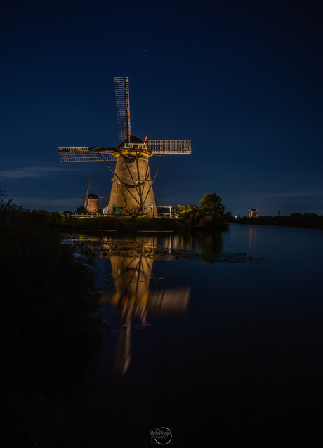 Verlichte molens Kinderdijk