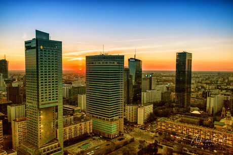 Warschau zonsondergang