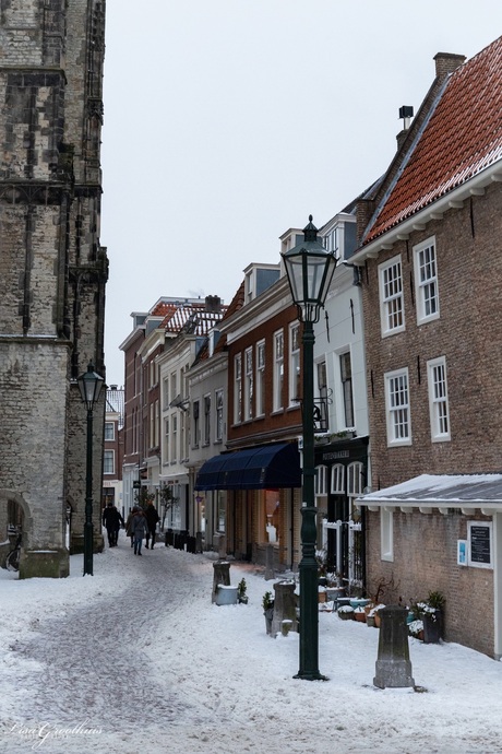 Delft in de sneeuw