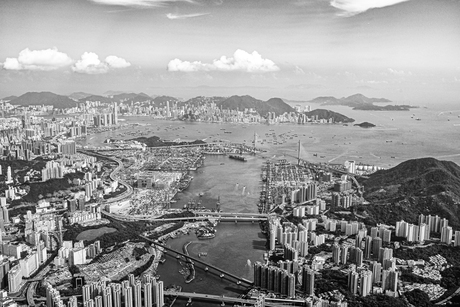 Hong Kong seen from Airbus 340
