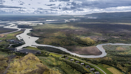 De machtige rivier de Pjórsá 