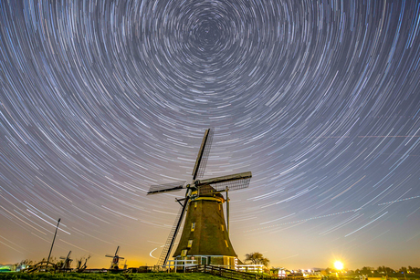 Star Trail molen 1 Aarlanderveen. 