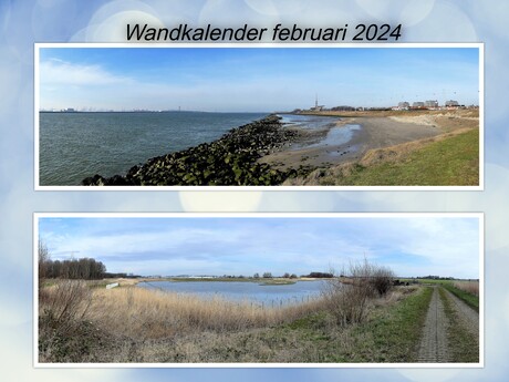 Collage  Wandkalender  Maand  Februari   fotos  H v Holland en De Lier  2023  
