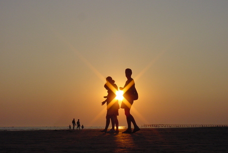 Ondergaande zon in Frankrijk