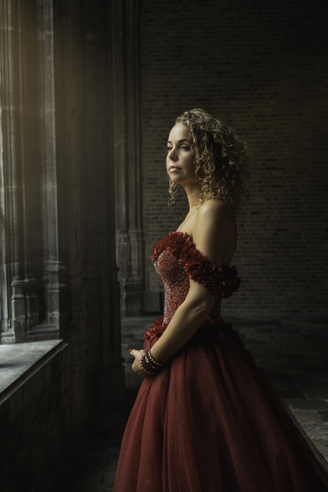 Lady in her red dress