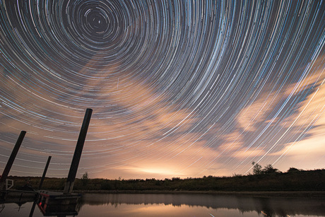 Cloudy star trails