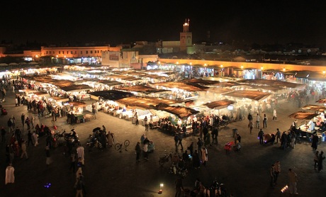 Marrakech Djemnee al Fna avond