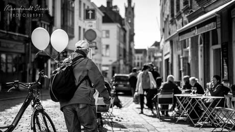 Pensioner in the streets of Bruges