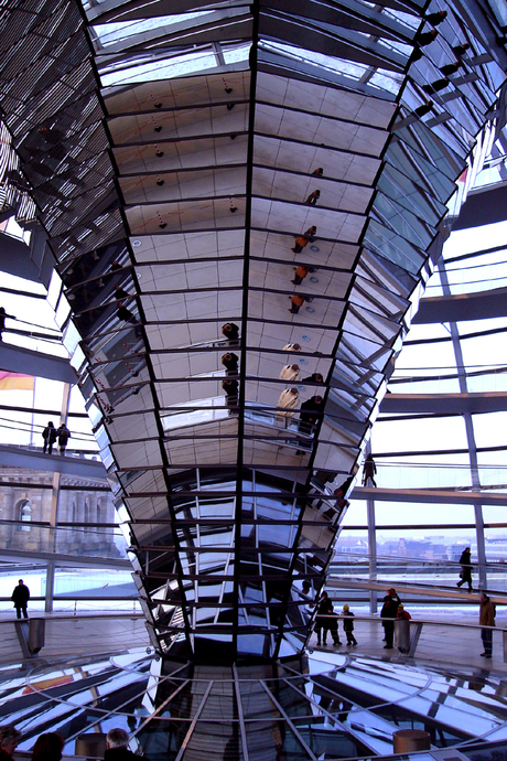 In de koepel van de Reichstag