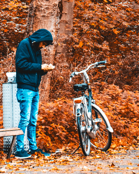 Time for relaxation in an autumn park