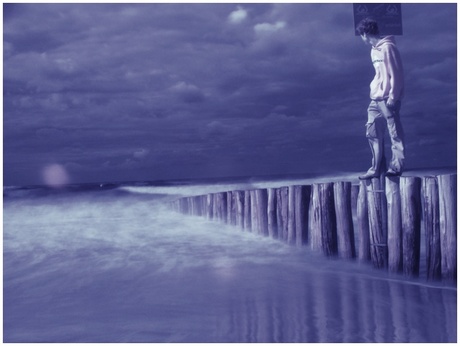 Dark skies, bright water