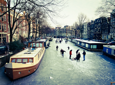 Schaatsen op de Brouwersgracht