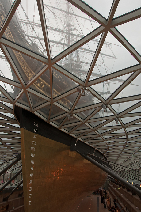 Cutty Sark, twee werelden, gescheiden door een doorzichtige oppervlakte