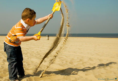 Sam op het strand...