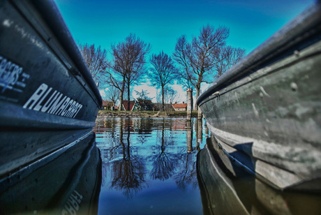 Between the boats