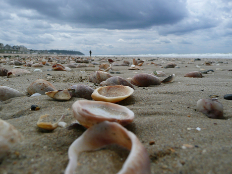 Figurant op het strand