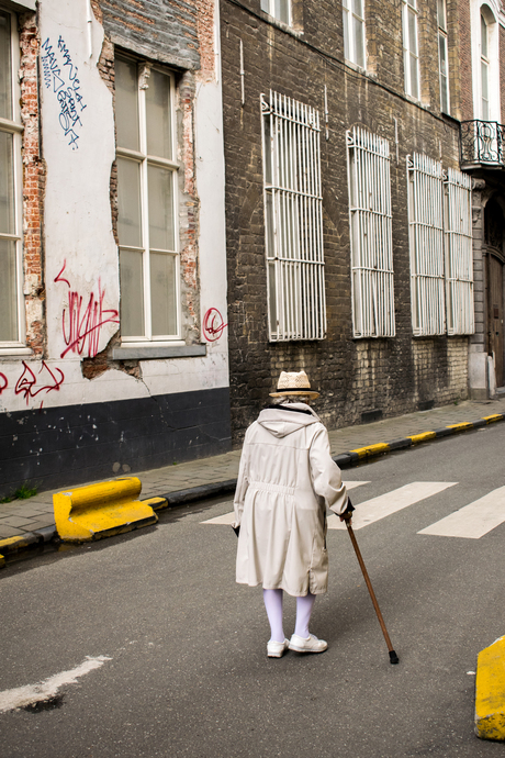 Woman in white.