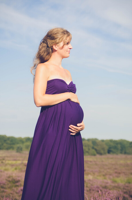 Zwangerschapshoot op de hei
