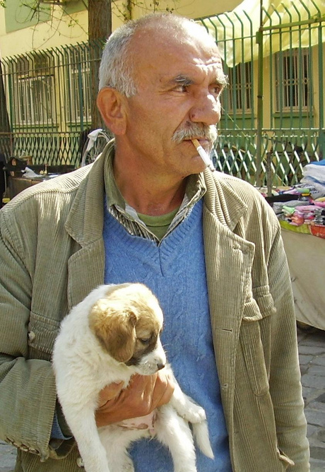 Man and his puppy