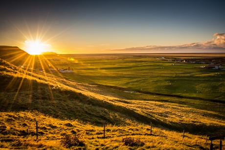 zonsopkomst bij skogafoss