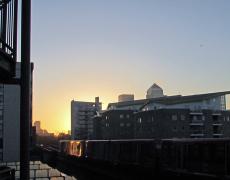 opkomende zon in Londen